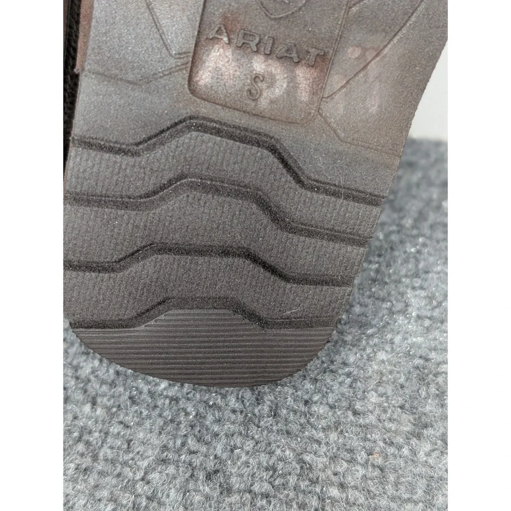 Ariat Patriot Square Toe House Slippers Boys Size Small (12-13)‎ Brown Leather